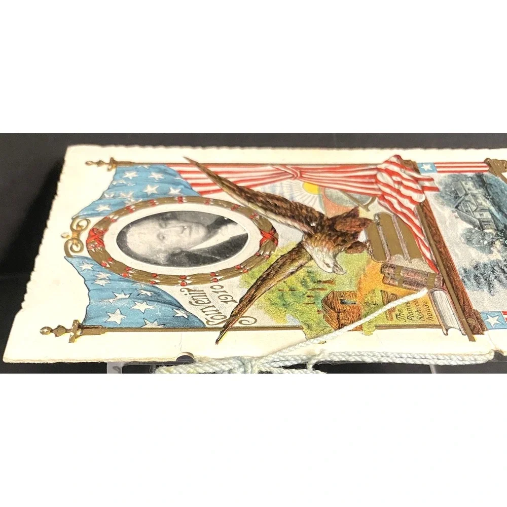 1910 Souvenir Memento Booklet Pioneer School House Embossed Americana Ephemera‎